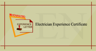 Electrician Experience Certificate