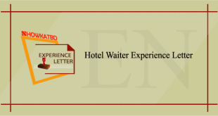 Hotel Waiter Experience Letter