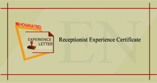 Receptionist Experience Certificate