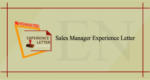 Sales Manager Experience Letter | English