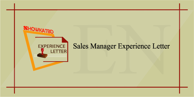 Sales Manager Experience Letter | English