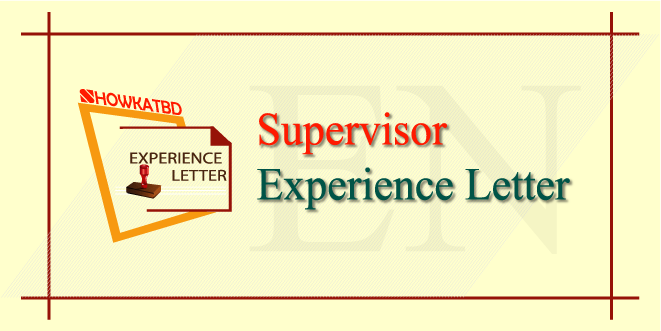 Supervisor Experience Certificate