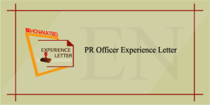 PR officer experience letter