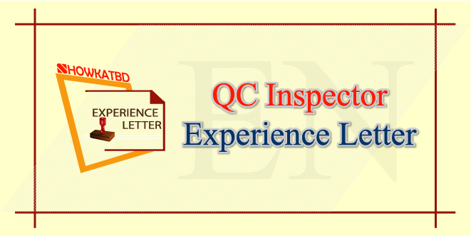 QC Inspector Experience Letter